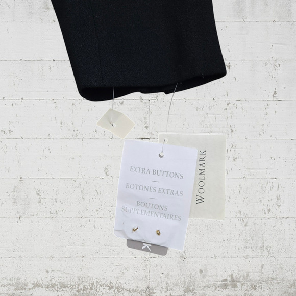 80s Vintage Black Military Double Breasted USA Made Deadstock Wool Blazer Size 8 - Picture 3 of 10